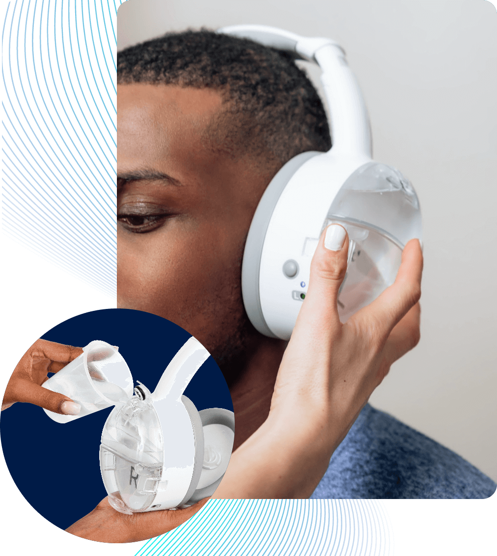 OtoSet automated ear cleaning system looks like a pair of headphones